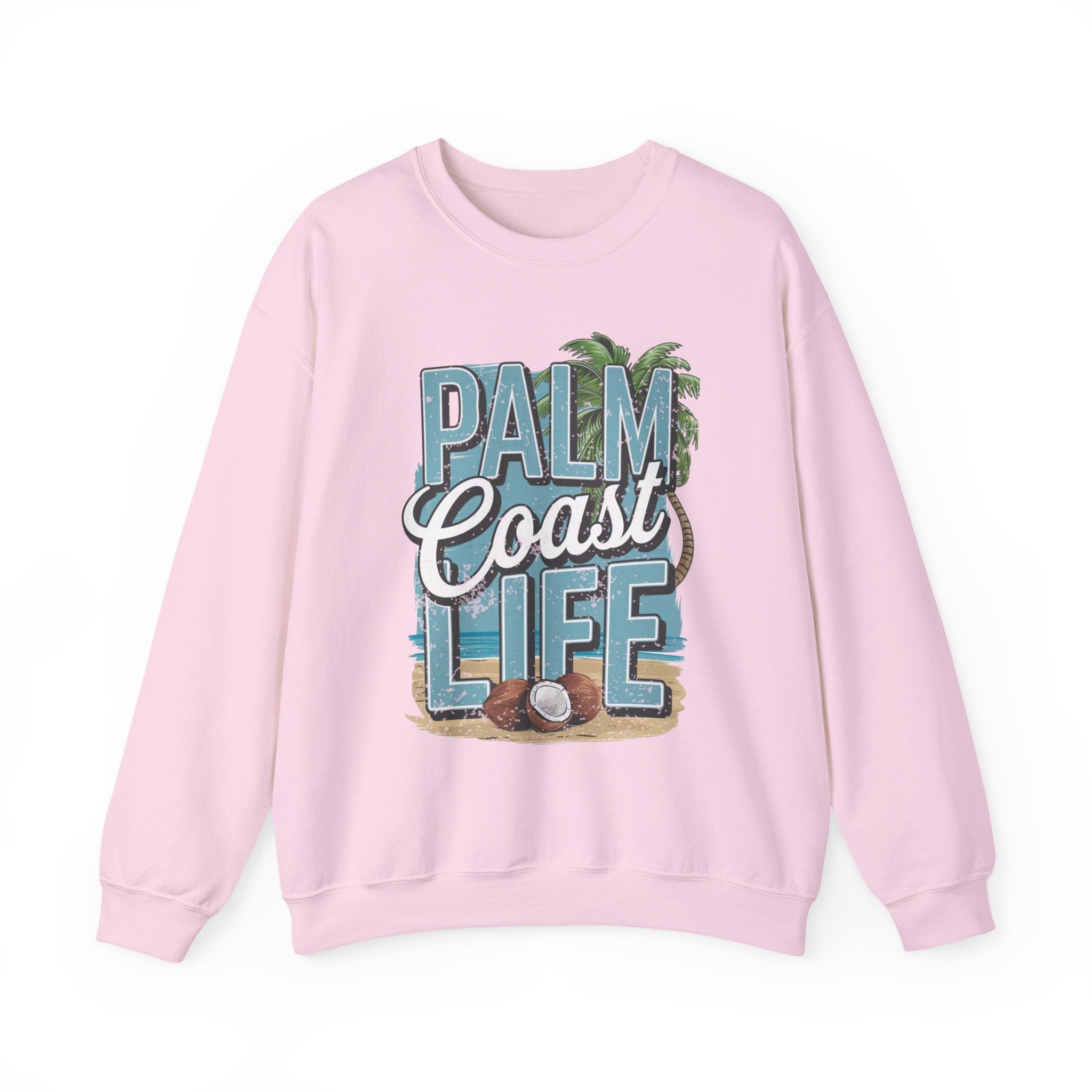 Palm Coast Life Sweatshirt, Unisex Crewneck Beachwear
