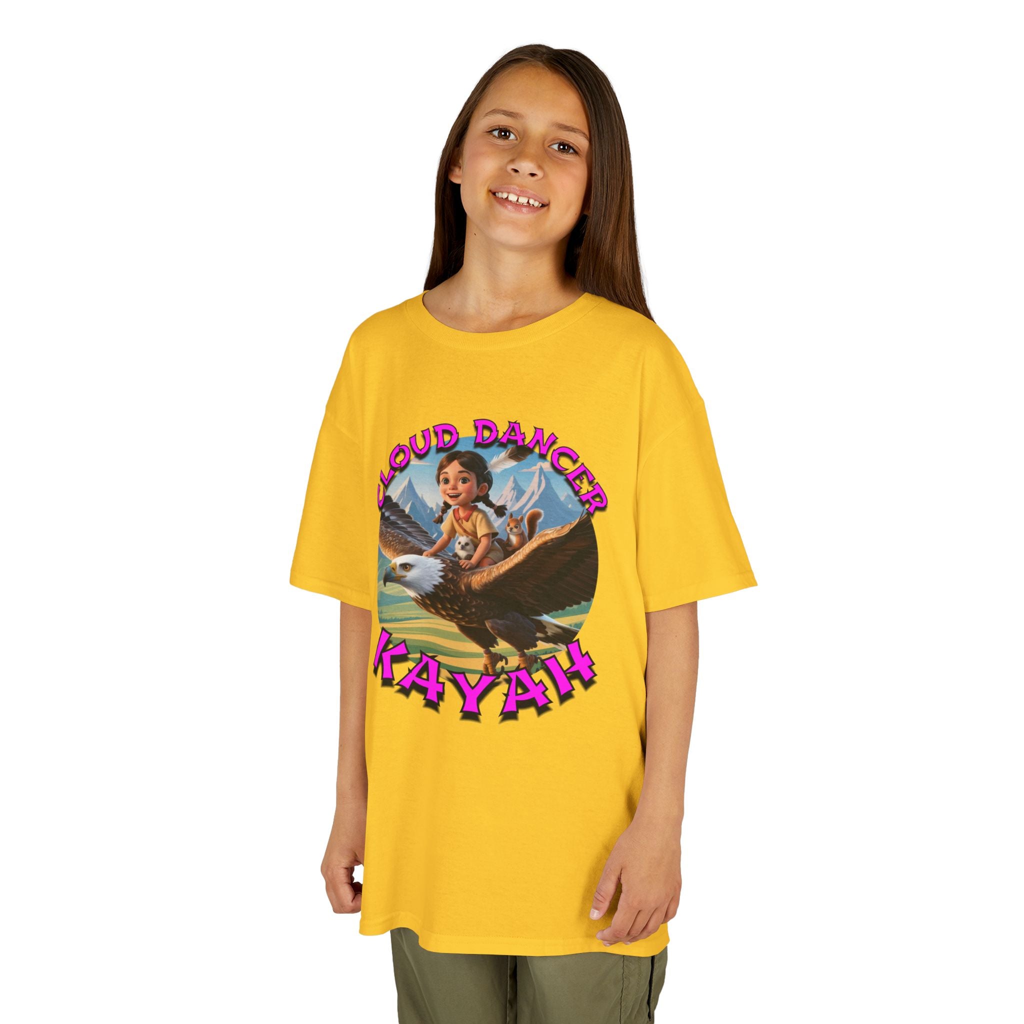 Kids Tee - Cloud Dancer Kayah High Flying Character Shirt, Cute Animal Design