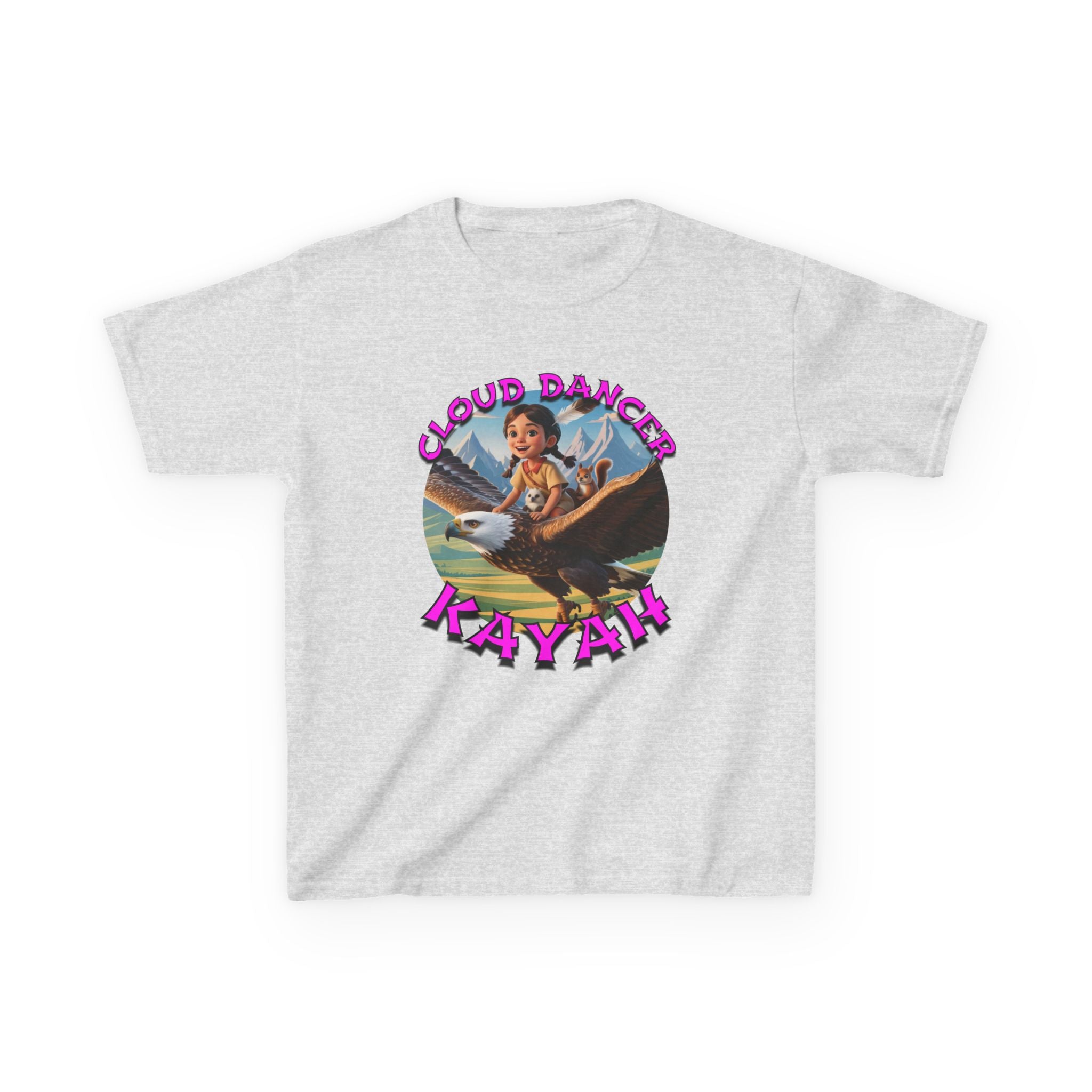 Kids Tee - Cloud Dancer Kayah High Flying Character Shirt, Cute Animal Design