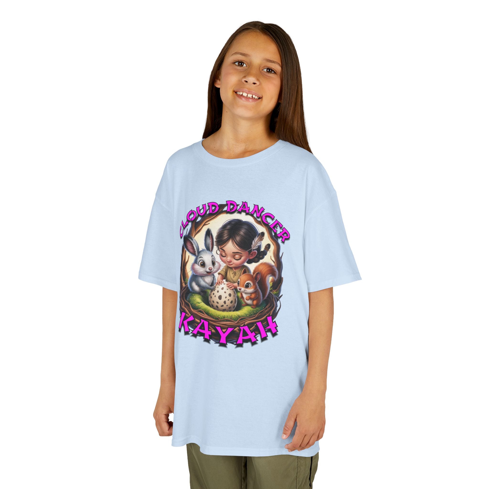 Kids Tee - Cloud Dancer Kayah Character Shirt, Cute Animal Design
