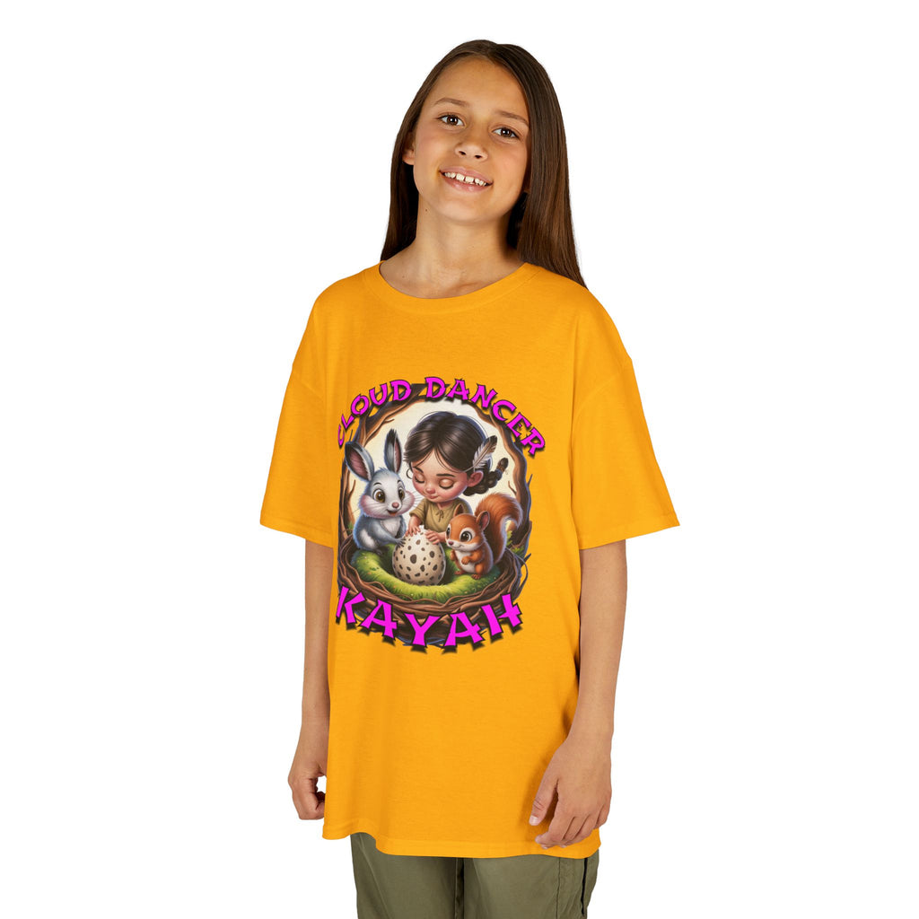 Kids Tee - Cloud Dancer Kayah Character Shirt, Cute Animal Design