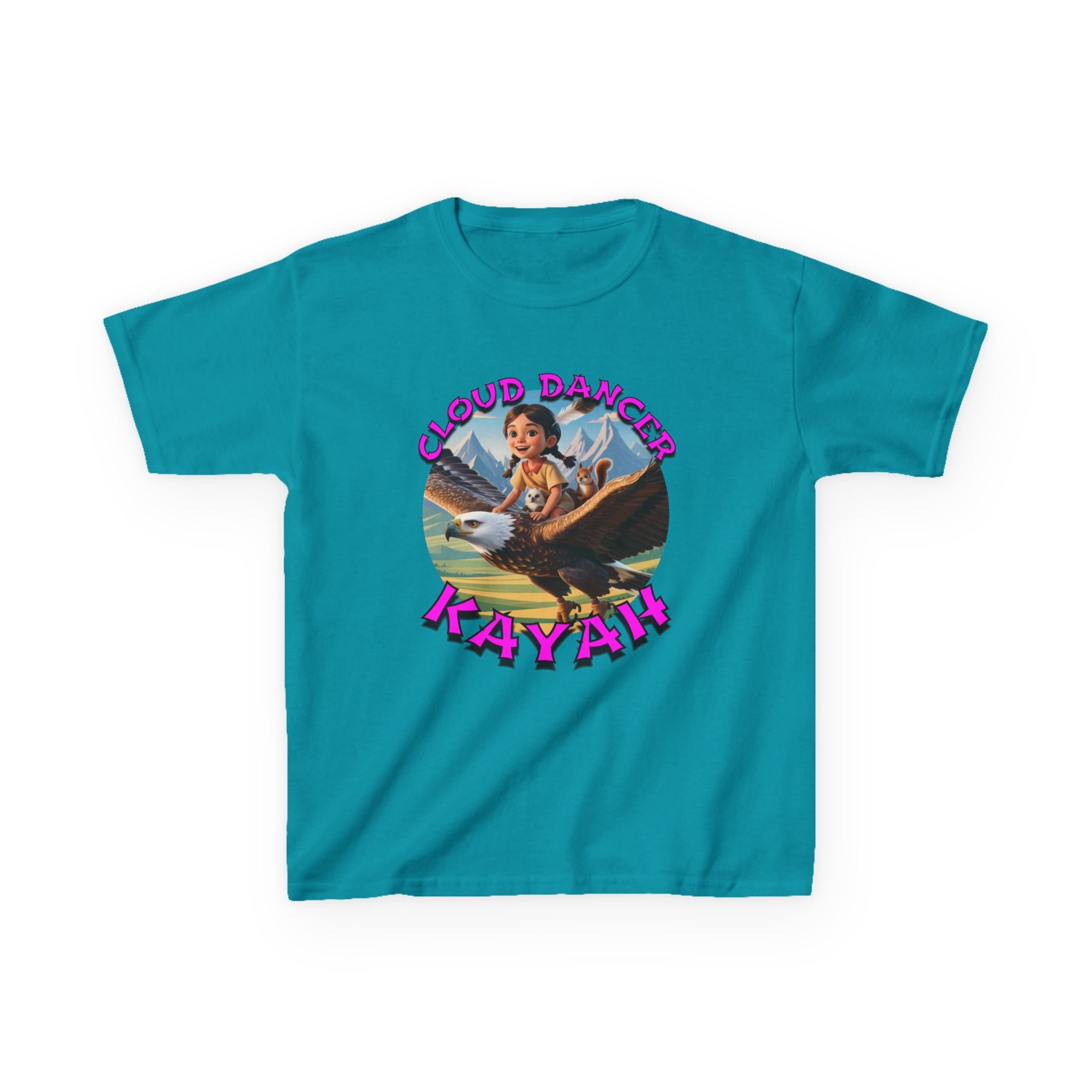 Kids Tee - Cloud Dancer Kayah High Flying Character Shirt, Cute Animal Design