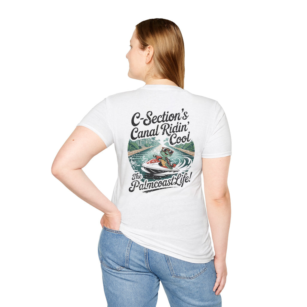 Palm Coast Life Unisex Softstyle T-Shirt, Beach Vibe Tee, Summer Fashion, Casual Wear, Gift for Water Sports Lovers