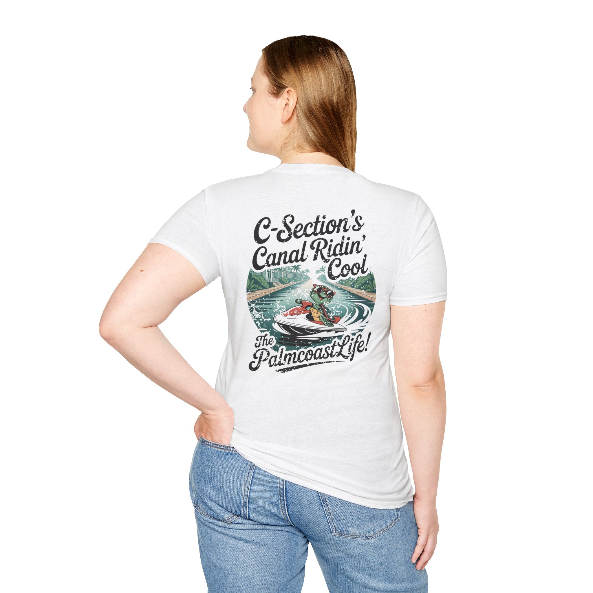 Palm Coast Life Unisex Softstyle T-Shirt, Beach Vibe Tee, Summer Fashion, Casual Wear, Gift for Water Sports Lovers