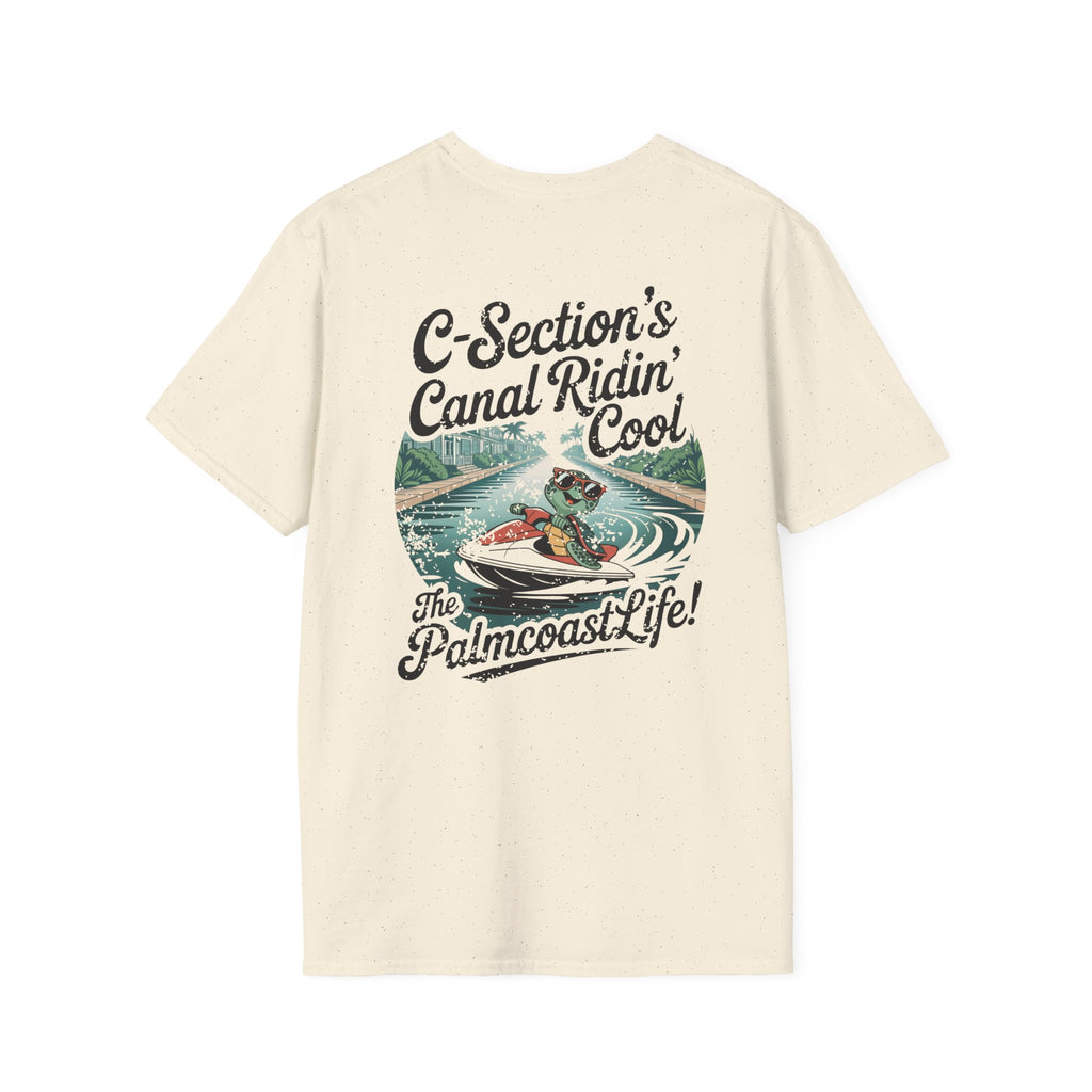 Palm Coast Life Unisex Softstyle T-Shirt, Beach Vibe Tee, Summer Fashion, Casual Wear, Gift for Water Sports Lovers