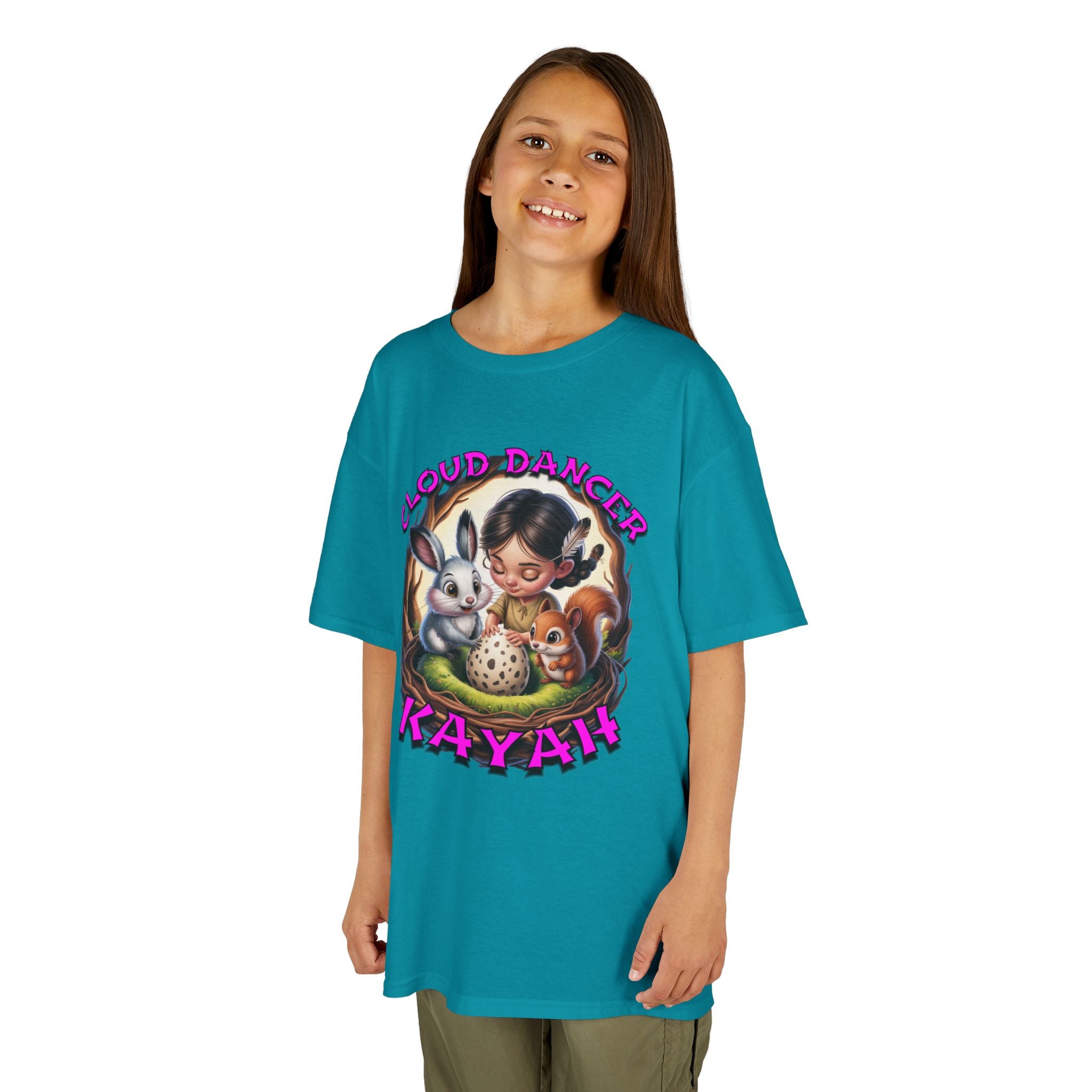 Kids Tee - Cloud Dancer Kayah Character Shirt, Cute Animal Design