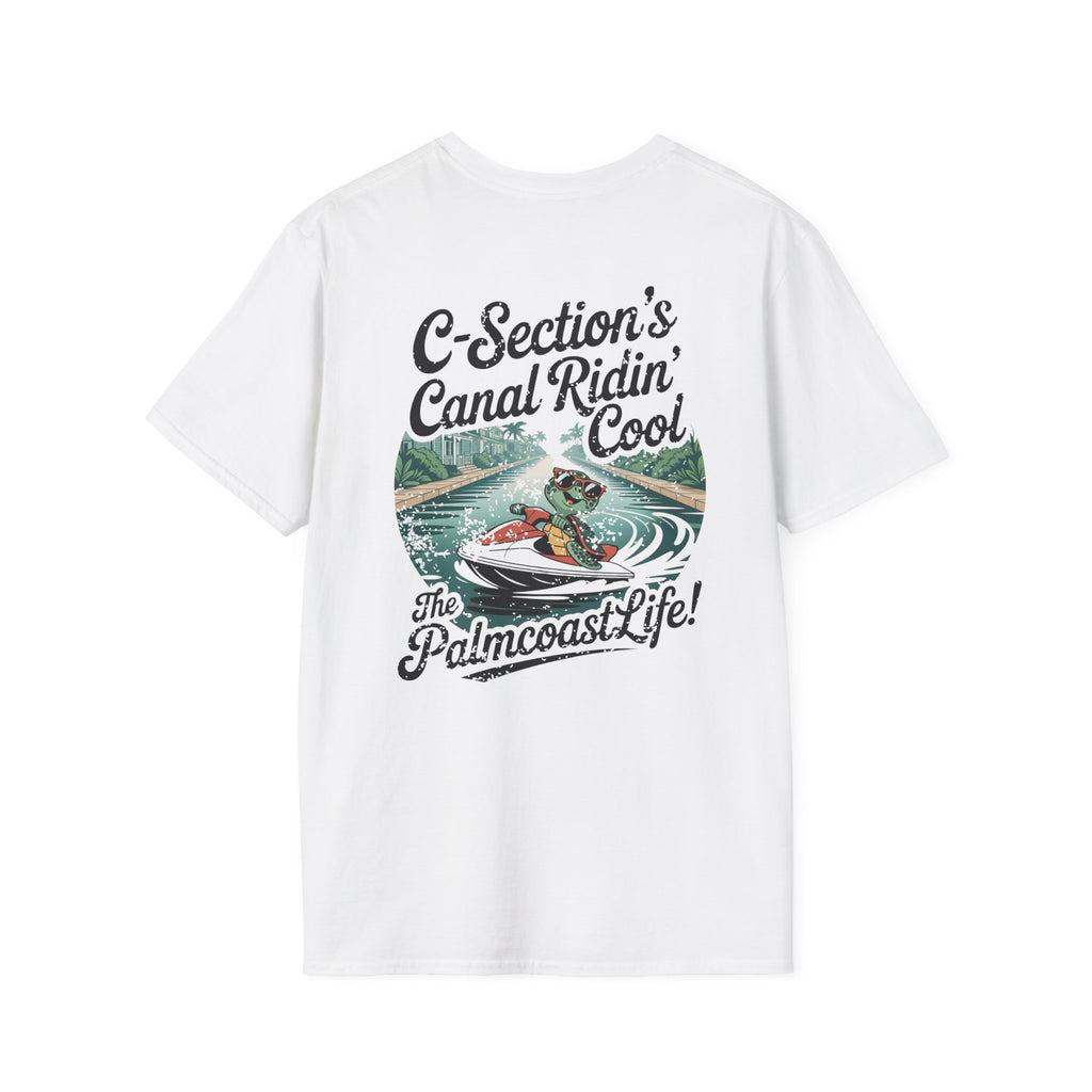Palm Coast Life Unisex Softstyle T-Shirt, Beach Vibe Tee, Summer Fashion, Casual Wear, Gift for Water Sports Lovers