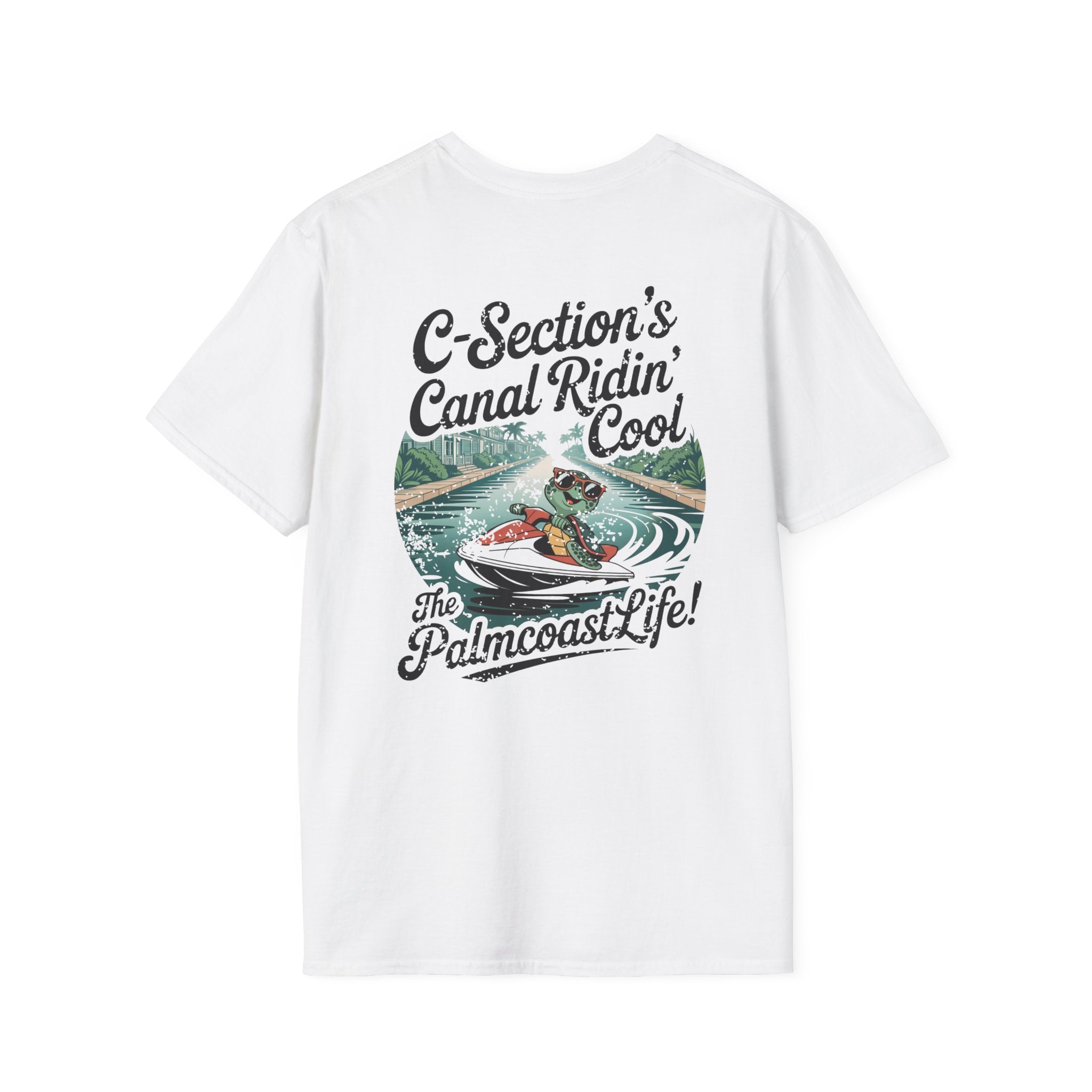 Palm Coast Life Unisex Softstyle T-Shirt, Beach Vibe Tee, Summer Fashion, Casual Wear, Gift for Water Sports Lovers