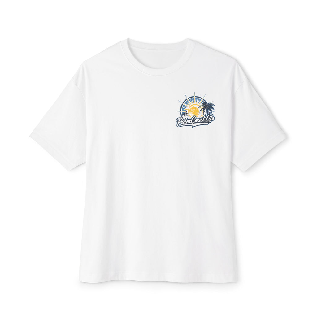 Palm Coast Life Logo Oversized Boxy Tee - Casual Beach Shirt for Vacation Vibes
