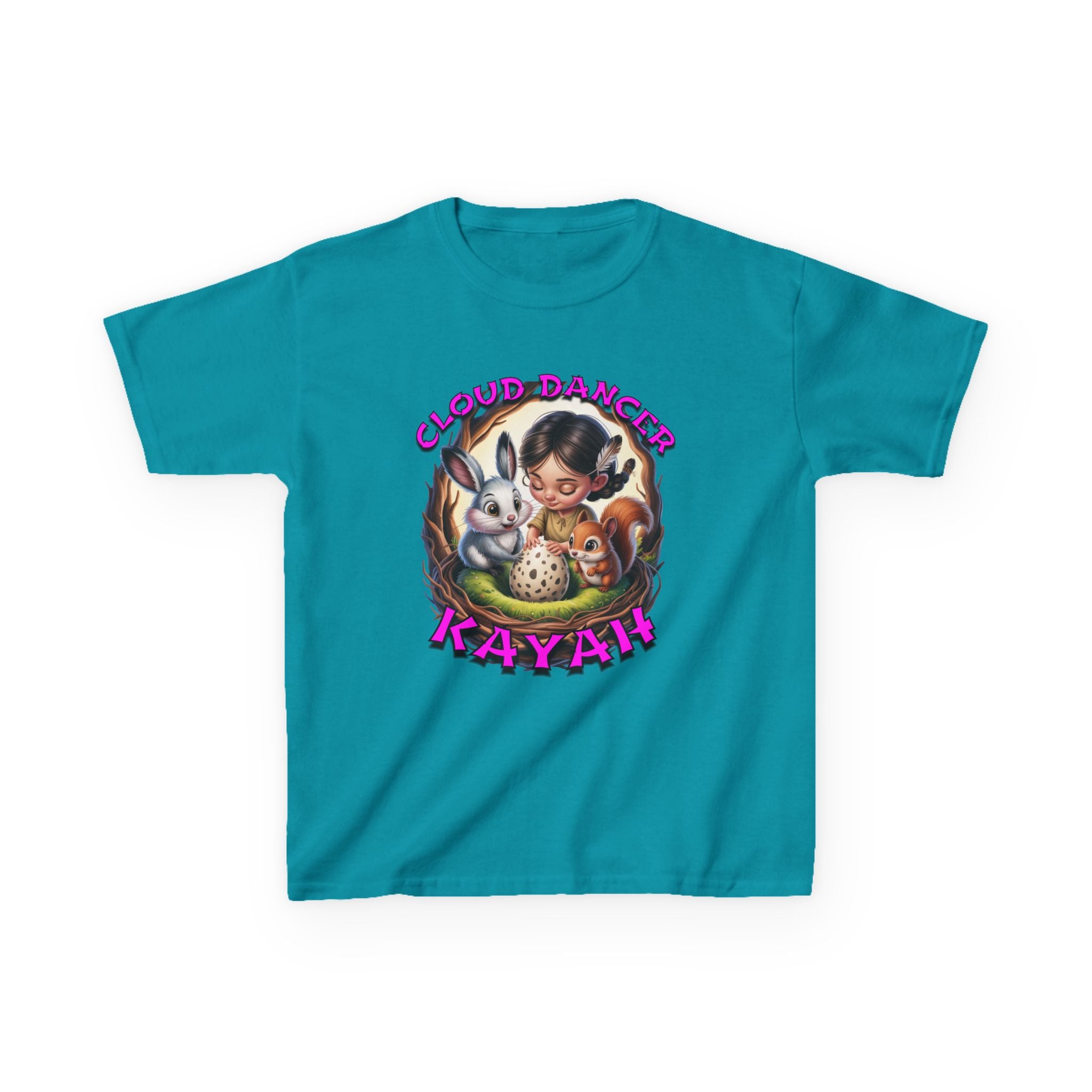 Kids Tee - Cloud Dancer Kayah Character Shirt, Cute Animal Design