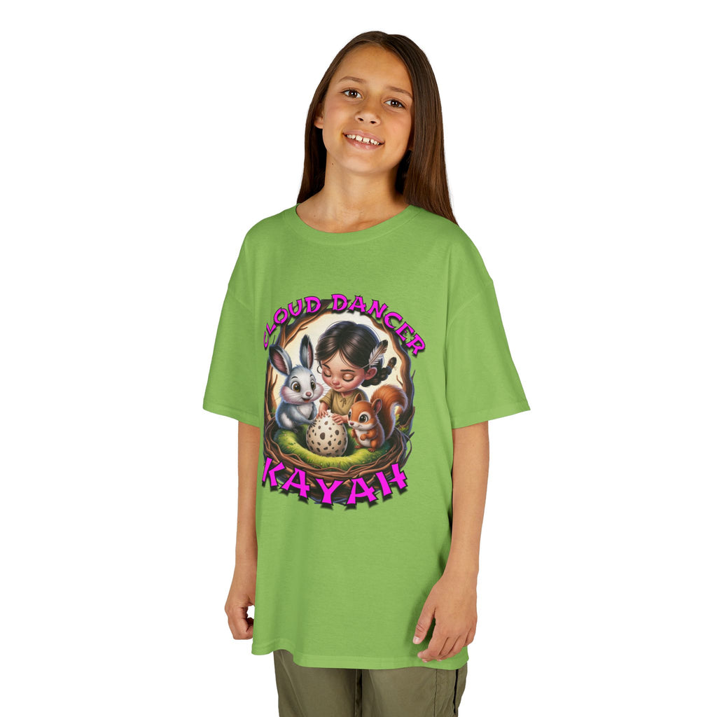 Kids Tee - Cloud Dancer Kayah Character Shirt, Cute Animal Design