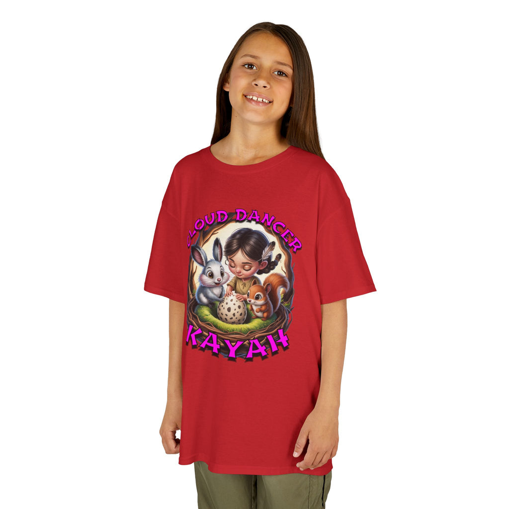 Kids Tee - Cloud Dancer Kayah Character Shirt, Cute Animal Design