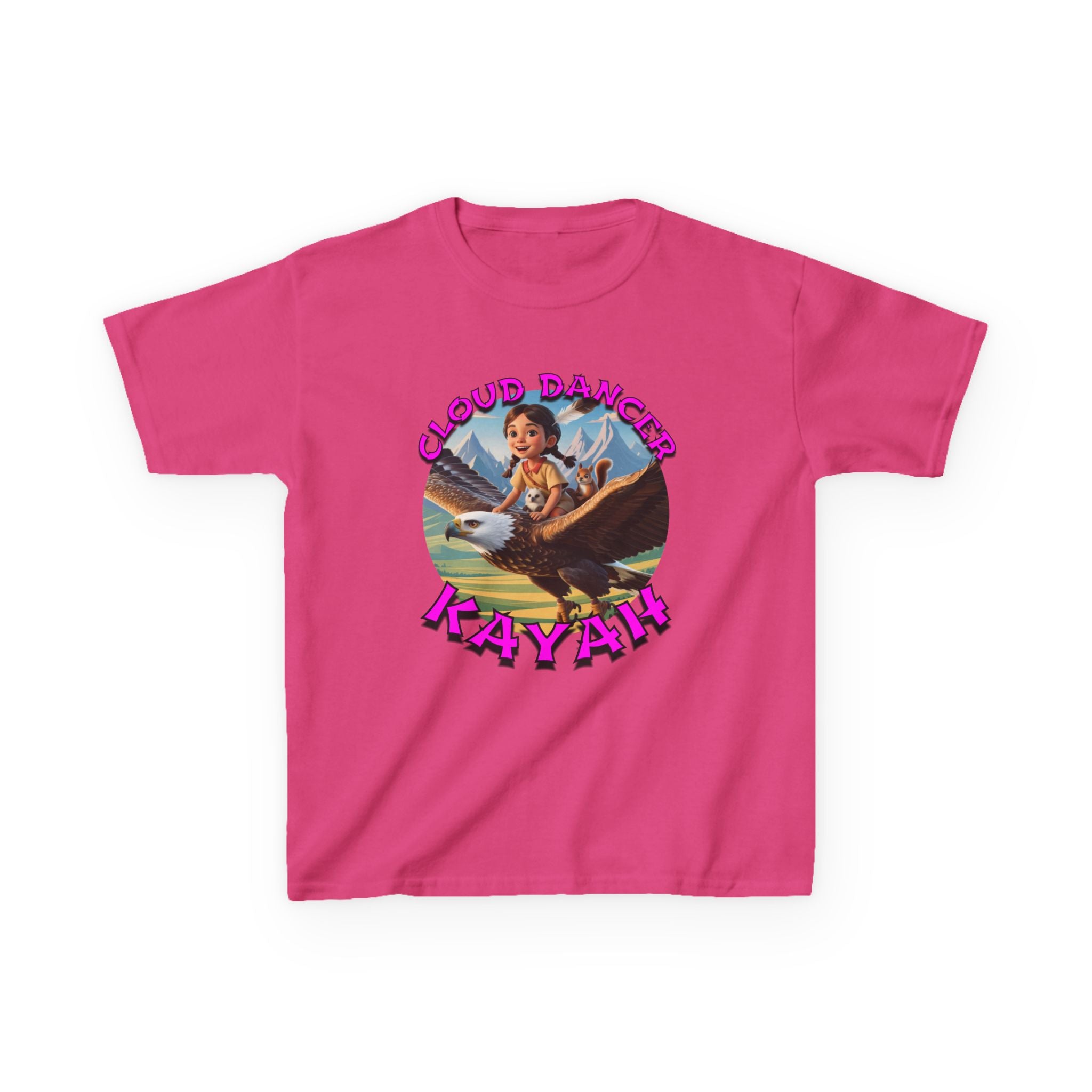 Kids Tee - Cloud Dancer Kayah High Flying Character Shirt, Cute Animal Design
