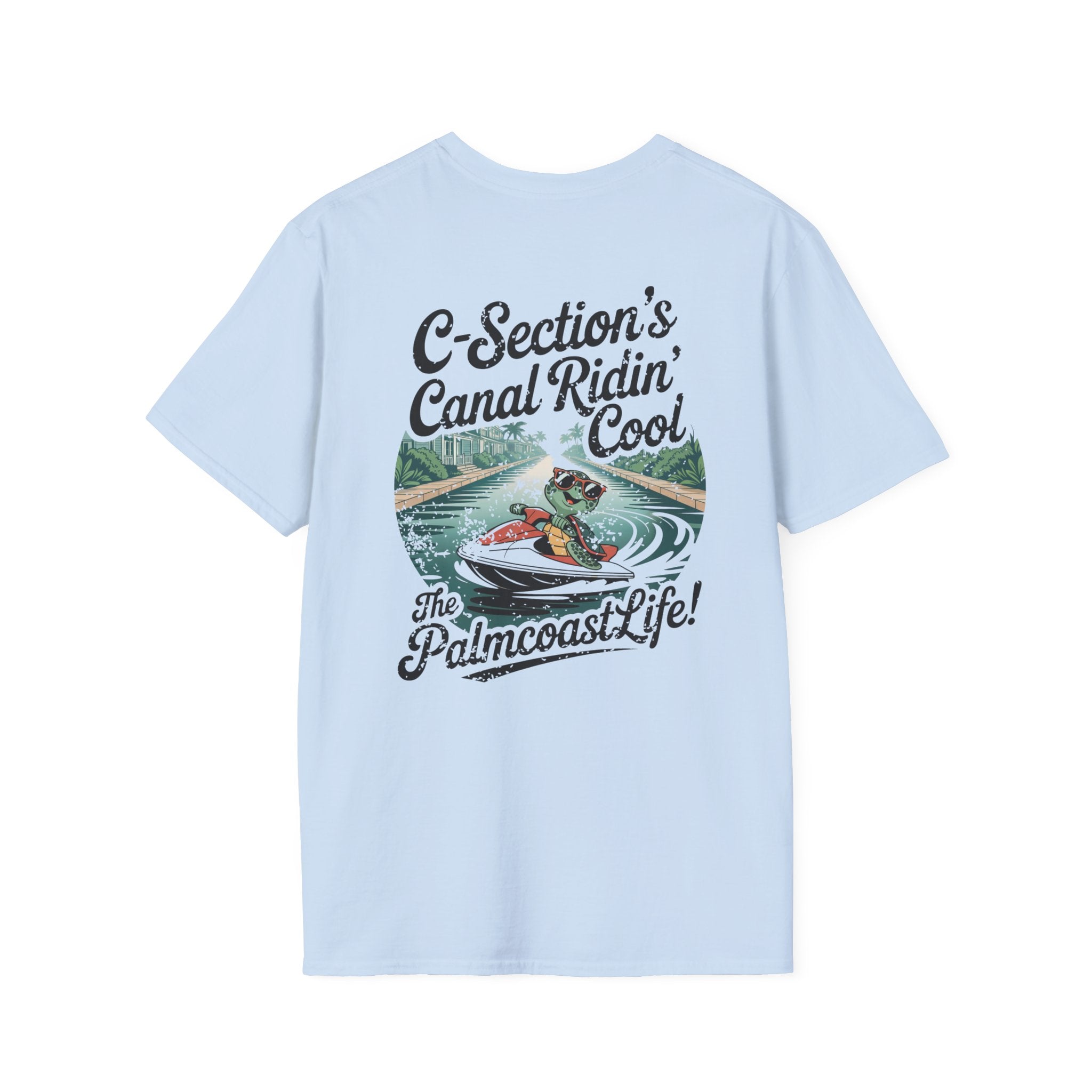 Palm Coast Life Unisex Softstyle T-Shirt, Beach Vibe Tee, Summer Fashion, Casual Wear, Gift for Water Sports Lovers