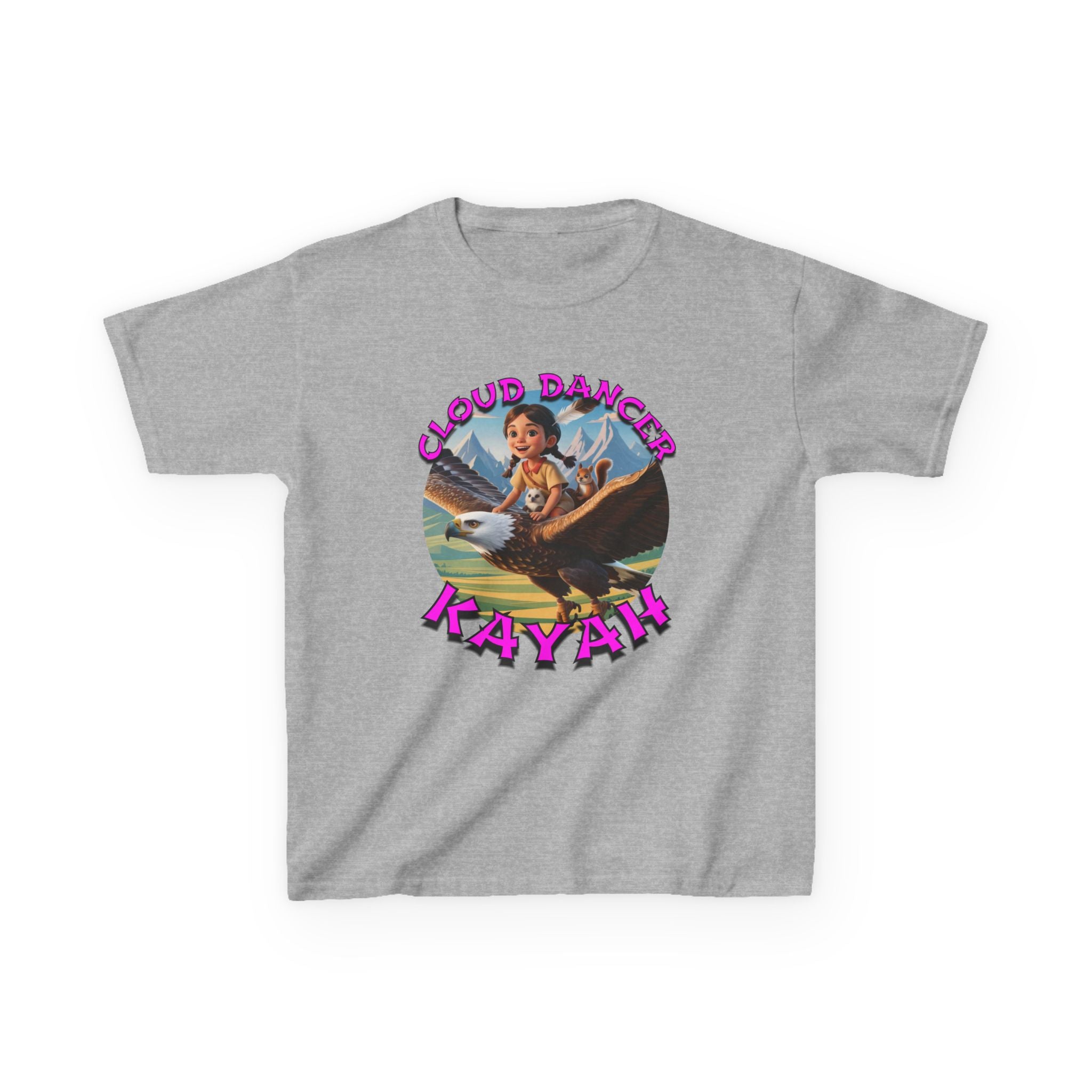 Kids Tee - Cloud Dancer Kayah High Flying Character Shirt, Cute Animal Design