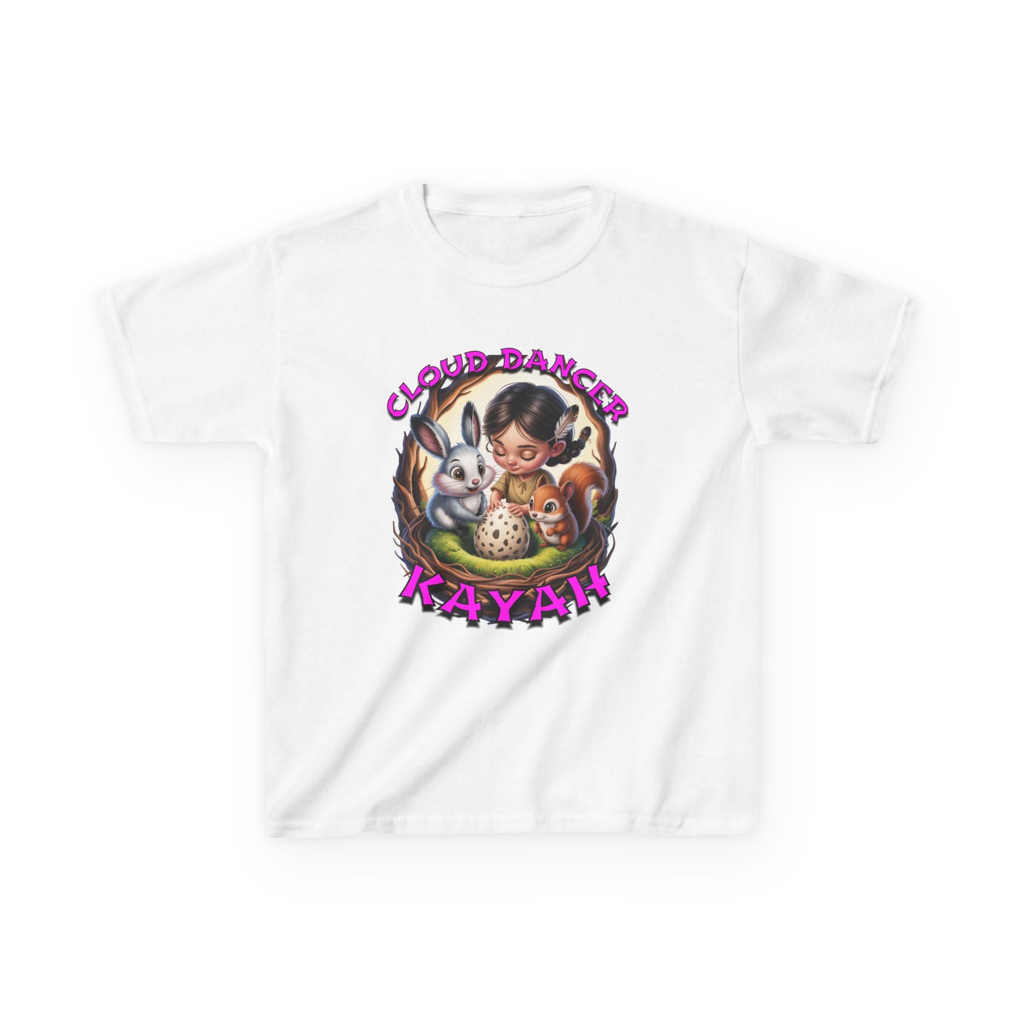 Kids Tee - Cloud Dancer Kayah Character Shirt, Cute Animal Design