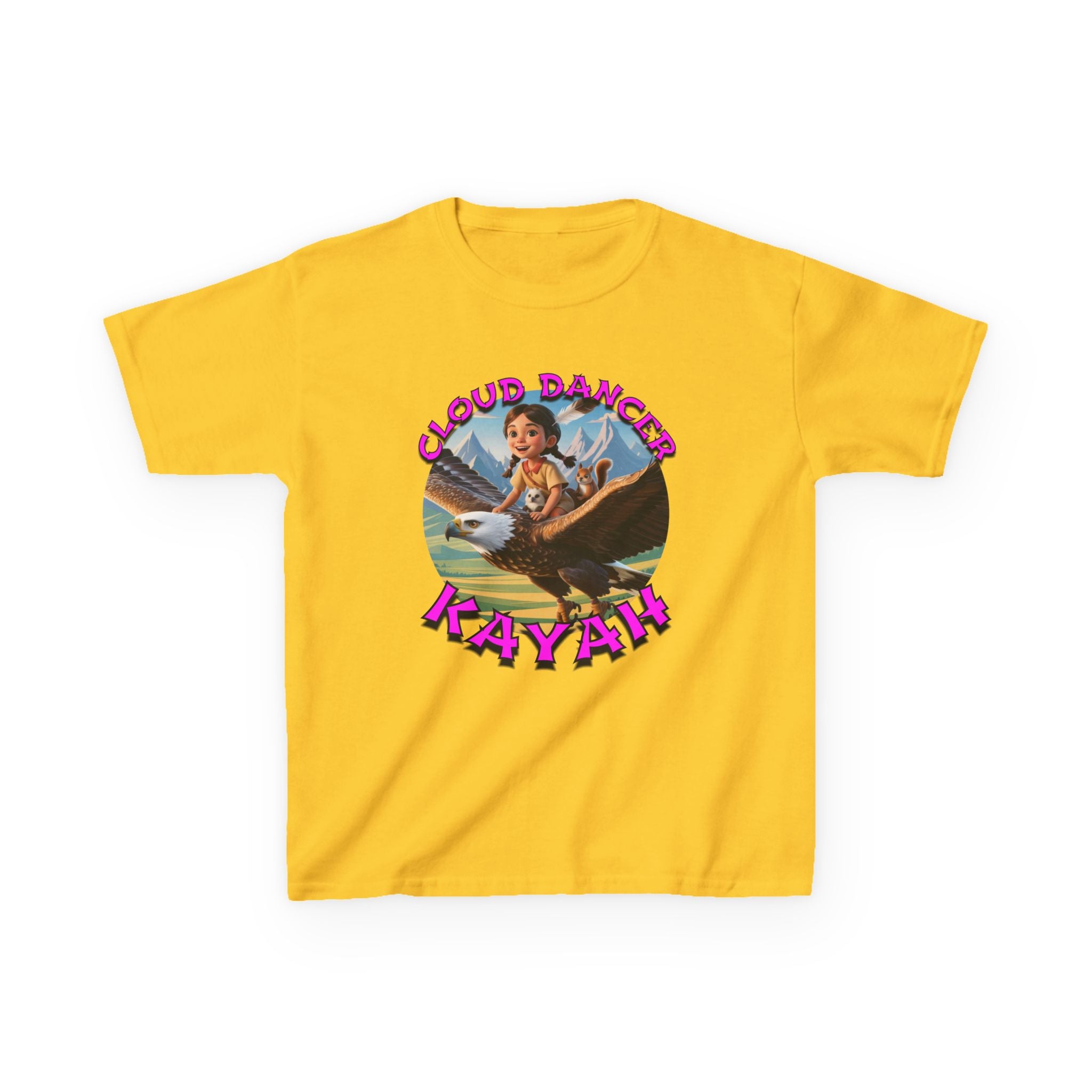 Kids Tee - Cloud Dancer Kayah High Flying Character Shirt, Cute Animal Design