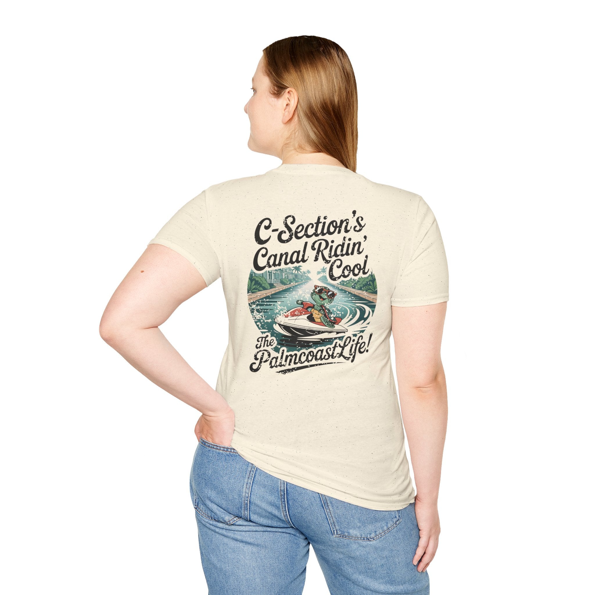 Palm Coast Life Unisex Softstyle T-Shirt, Beach Vibe Tee, Summer Fashion, Casual Wear, Gift for Water Sports Lovers