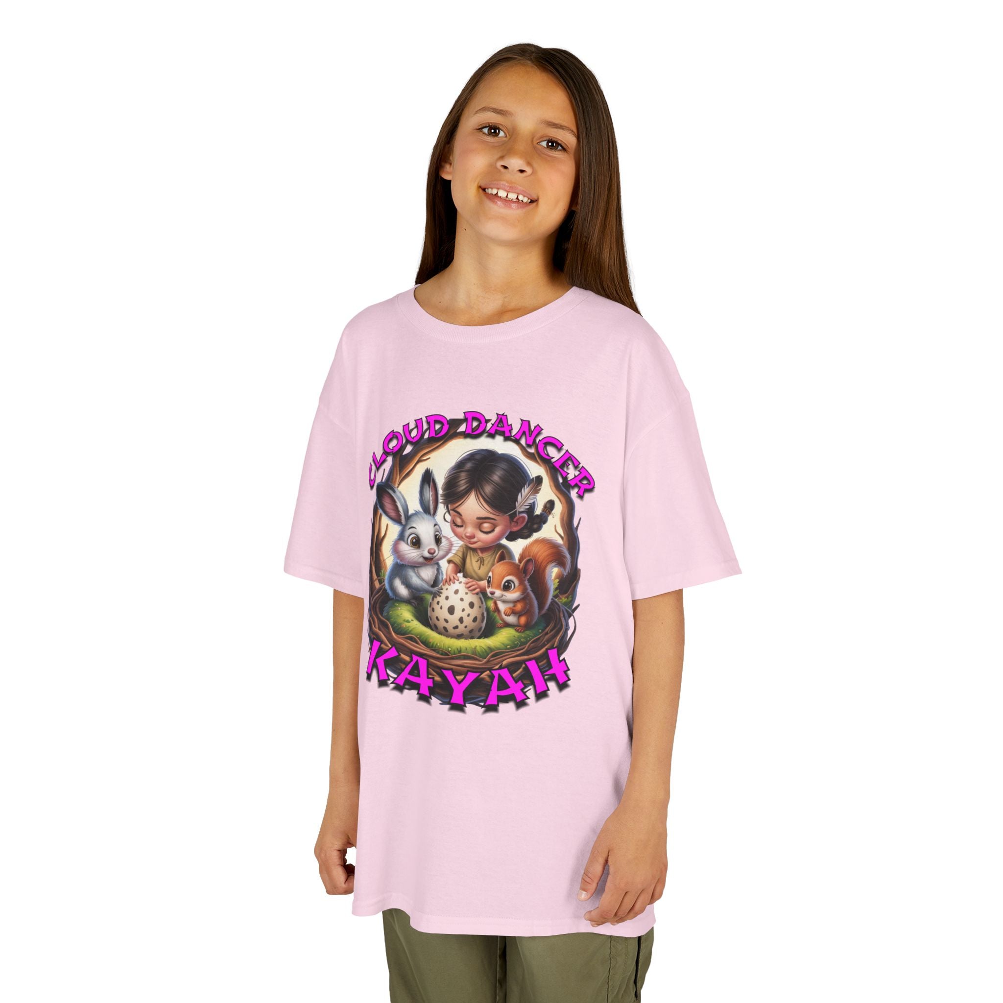 Kids Tee - Cloud Dancer Kayah Character Shirt, Cute Animal Design