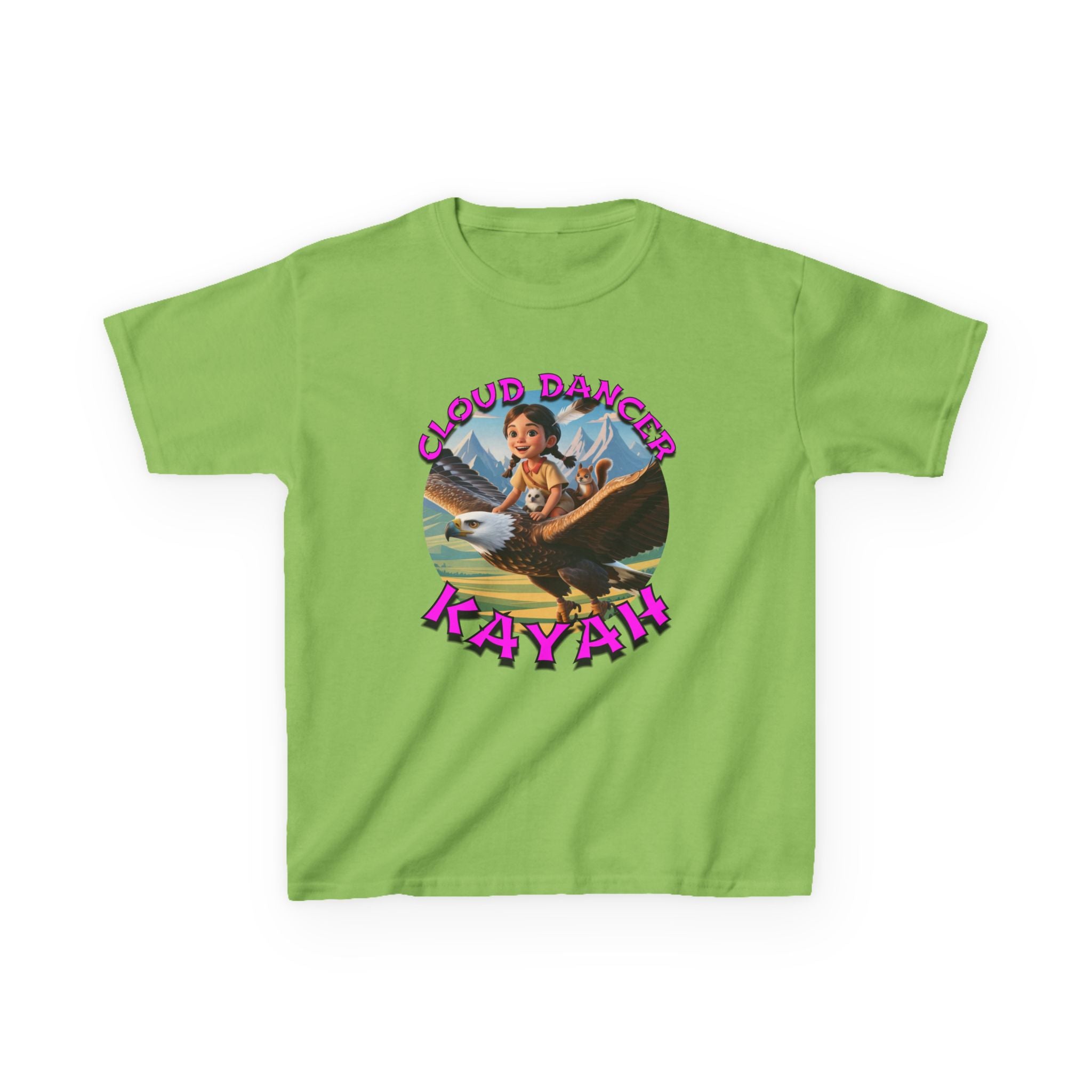 Kids Tee - Cloud Dancer Kayah High Flying Character Shirt, Cute Animal Design
