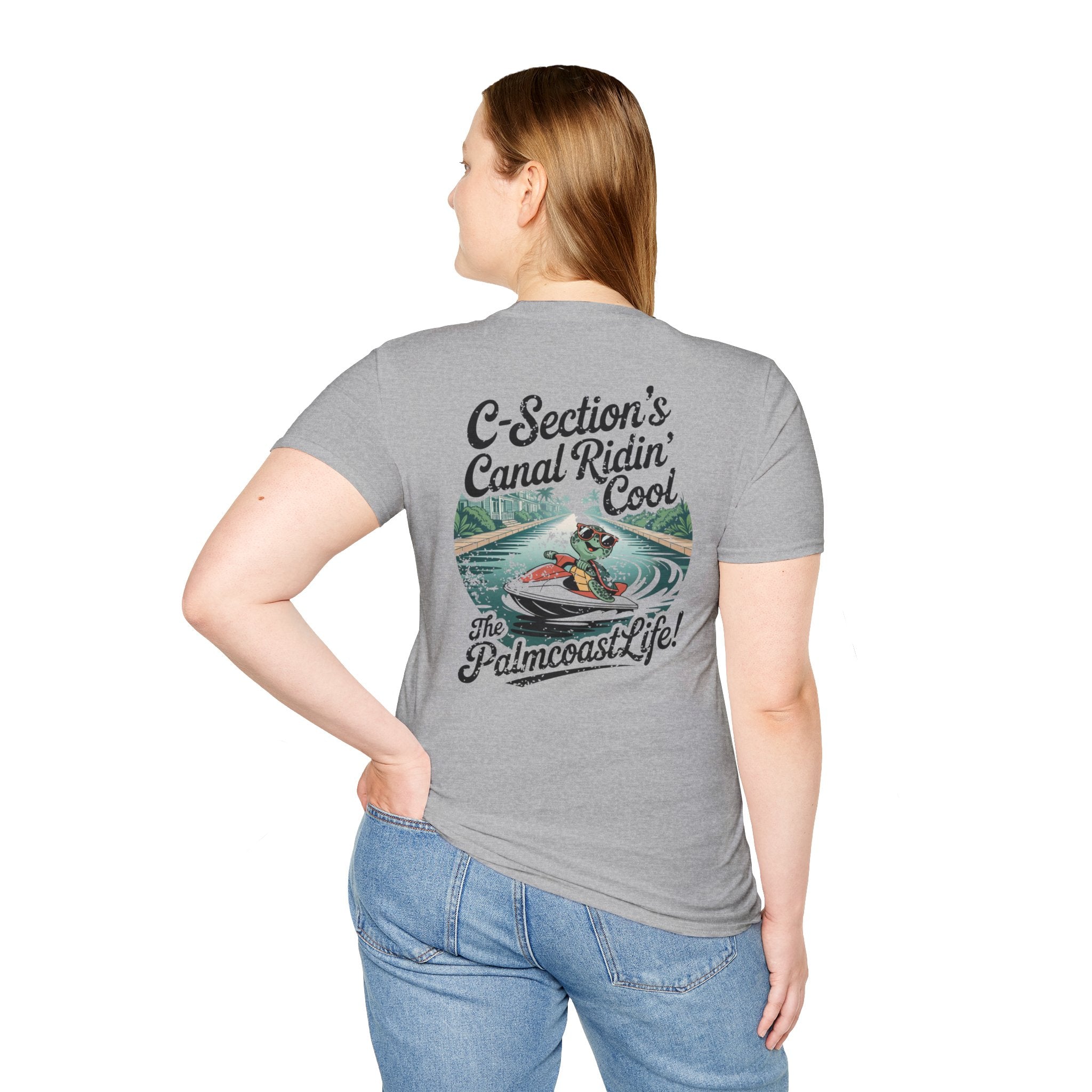 Palm Coast Life Unisex Softstyle T-Shirt, Beach Vibe Tee, Summer Fashion, Casual Wear, Gift for Water Sports Lovers