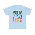 Palm Coast Life Unisex Heavy Cotton Tee, Vacation Shirt, Palm Tree Tee, Florida Lifestyle T-shirt, Summer Wear, Beach Gift