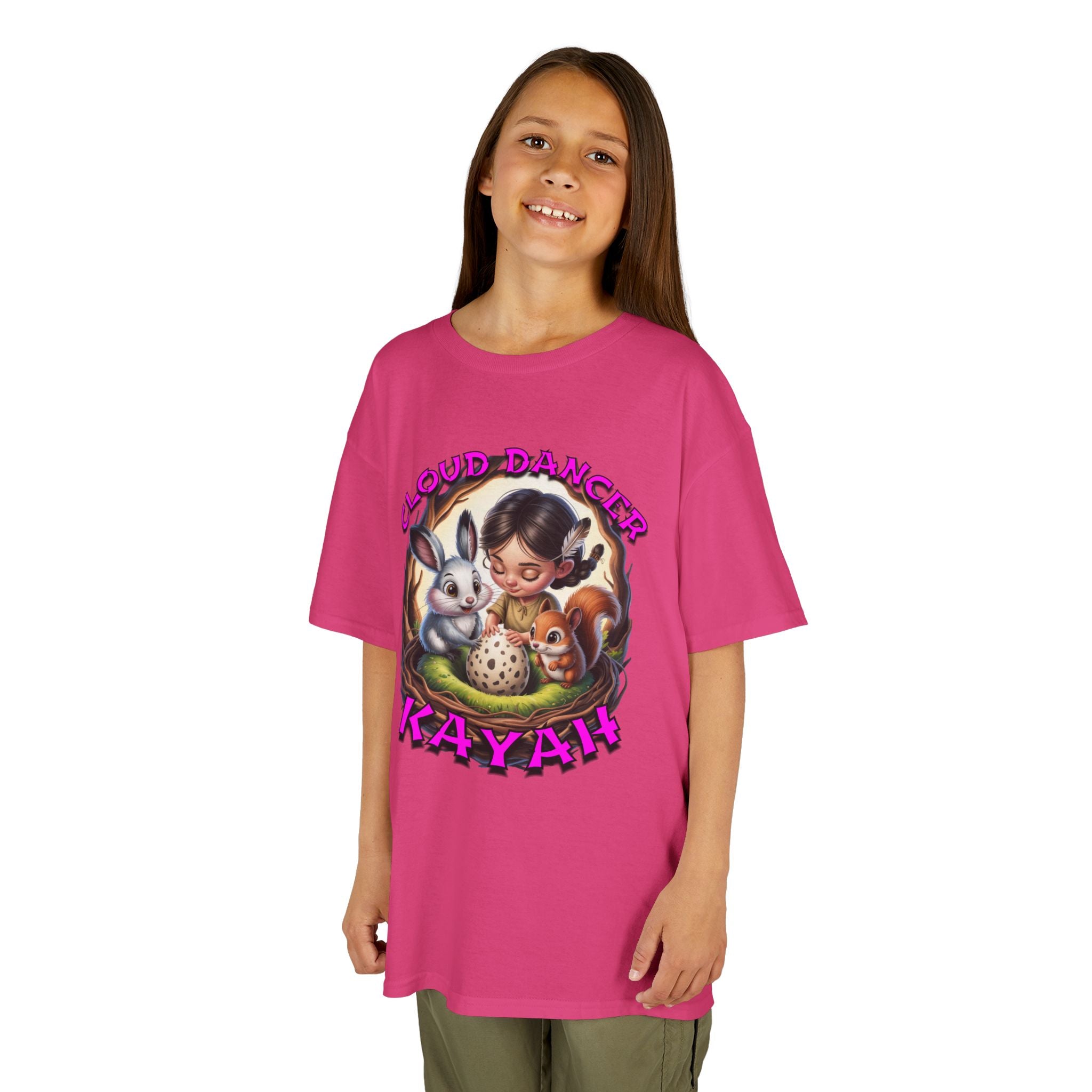 Kids Tee - Cloud Dancer Kayah Character Shirt, Cute Animal Design