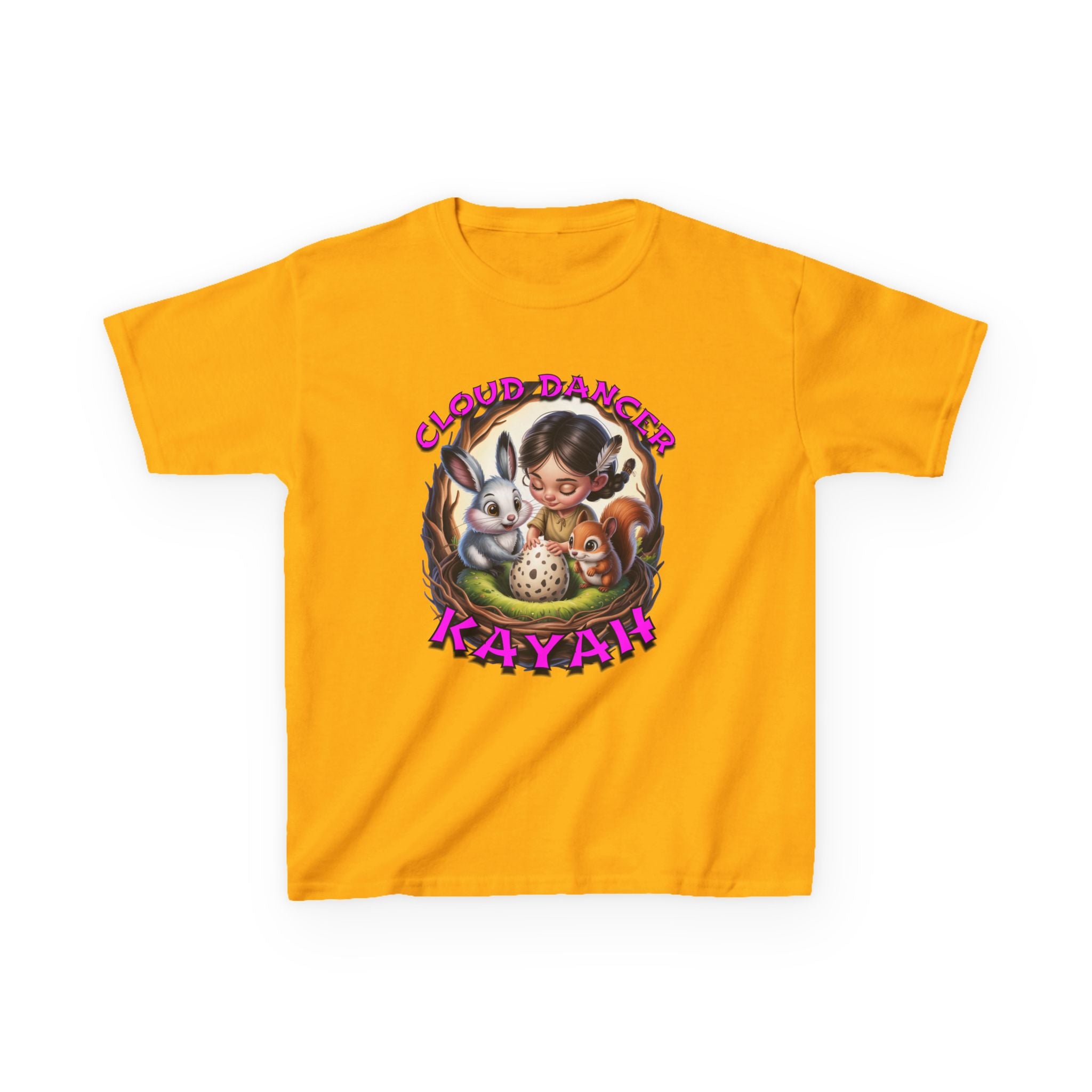 Kids Tee - Cloud Dancer Kayah Character Shirt, Cute Animal Design